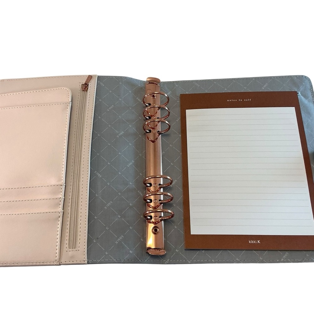 Kikki.k Planner A5 Blush Pink Quilted Vegan Rose Gold Ring Binder - Picture 5 of 12